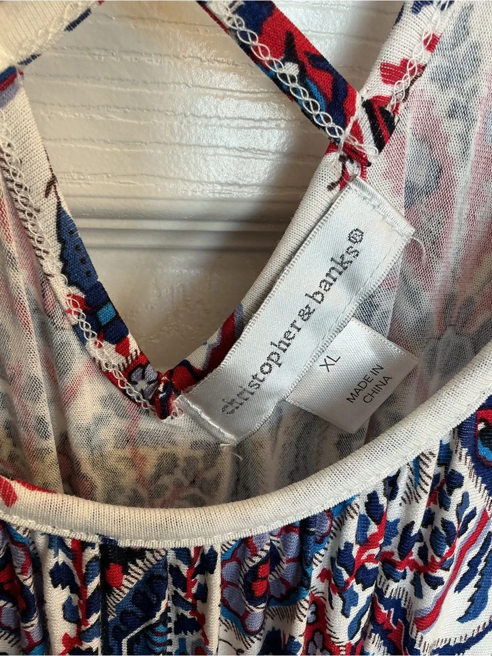 Christopher & Banks Women’s Paisley Maxi V-Neck Multicolored Lined Dress Size XL
